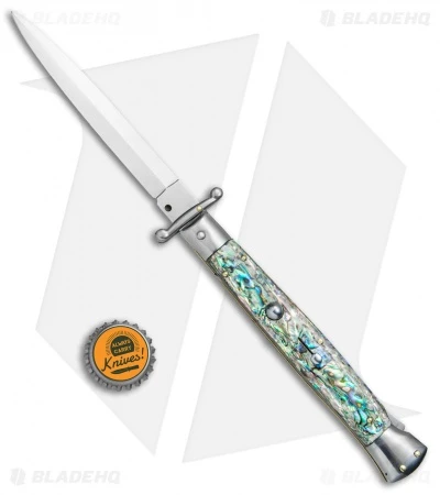 Frank B 11" Italian Stiletto Swinguard Abalone (5" Satin Dagger) 4 Frank B 11" Italian Stiletto Swinguard Abalone (5" Satin Dagger) - Image 4