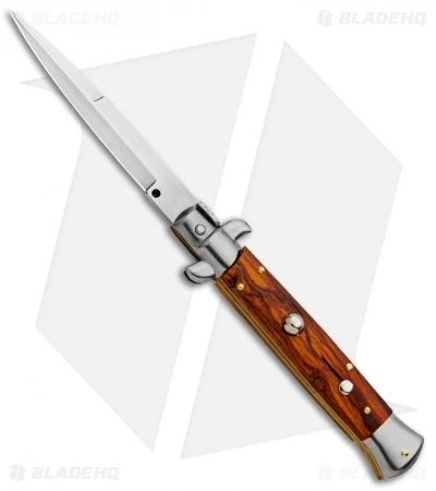 Frank B 9" Italian Stiletto Automatic Bayonet Knife Cocobolo (4" Satin) 1 Frank B 9" Italian Stiletto Automatic Bayonet Knife Cocobolo (4" Satin)