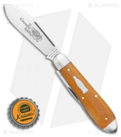 GEC #85 Tidioute Crown Lifter Natural Canvas Micarta (2.75") 852221CL -CRKT Sales Store GEC 15 Tidioute Crown Lifter Natural Canvas Micarta 2.75 852221CL BHQ 122742 LS Bottlecap