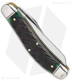 GEC #88 Tidioute Bayou Trapper Knife Swamp Green Jigged Bone Gator (3" Satin) -CRKT Sales Store GEC 88 Tidioute Bayou Trapper Swamp Green Jigged Bone Satin BHQ 144438 jr side