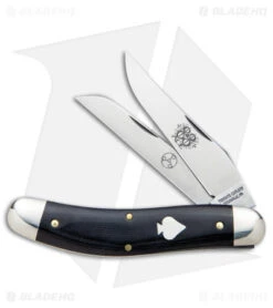 GEC #88 Tidioute Bayou Trapper Knife Black Linen Micarta Ace (3" Satin)