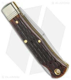 GEC Tidioute Cutlery #83 Tascosa Lockback Knife - Dark Brewed Jigged Bone -CRKT Sales Store GEC Tidioute Cutlery 83 Tascosa LB Dark Brewed Jigged Bone Satin BHQ 134001 jr side