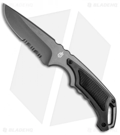 Gerber Basic Knife Fixed Blade W/ Sheath (3.3" Gray Serr) 0175 1 Gerber Basic Knife Fixed Blade W/ Sheath (3.3" Gray Serr) 0175