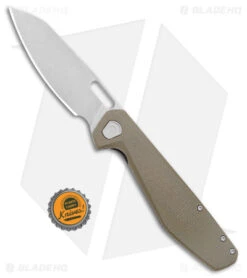 Gerber Slimsada Frame Lock Knife Olive Micarta (3.45" Stonewash) -CRKT Sales Store Gerber Slimsada Frame Lock Folding Knife Olive Micarta Stonewash BHQ 176978 KC bottlecap 2