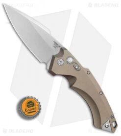 Hogue Knives EX-A05 Spear Point Automatic Knife FDE (4" Stonewash) 34514 -CRKT Sales Store Hogue Auto FDE Spear Point plain BHQ 80667 er bottlecap