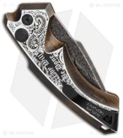 Hogue Knives/Outlaw Ordnance/Manspot X5 Automatic Knife (4" Bronze) Exclusive -CRKT Sales Store Hogue Knives X5 Spear Point Automatic Knife 3.25in Bronze Manspot Exclusive 34591 EXLBHQ BHQ 107276 LS Side