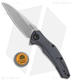Kershaw Bareknuckle Sub Frame Lock Knife Gray Al (3.5" Stonewash) 7777 -CRKT Sales Store Kershaw Bareknuckle Sub FL Gray Aluminum SW 7777 BHQ 80586 jr bottlecap 2
