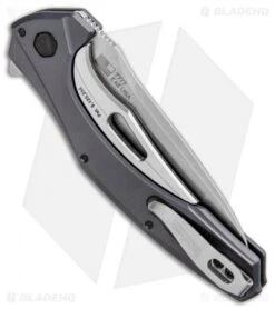 Kershaw Bareknuckle Sub Frame Lock Knife Gray Al (3.5" Stonewash) 7777 -CRKT Sales Store Kershaw Bareknuckle Sub FL Gray Aluminum SW 7777 BHQ 80586 jr side 2