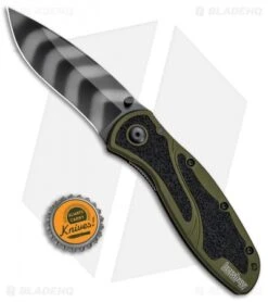 Kershaw Blur Assisted Opening Knife OD Green (3.375" Tiger Stripe) 1670OLTS -CRKT Sales Store Kershaw Blur OD Green Tiger Stripe 1670OLTS BHQ 55587 jr bottlecap 2