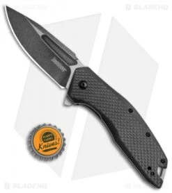 Kershaw Flourish Assisted Opening Knife Carbon Fiber/G-10 (3.5" BlackWash) 3935 -CRKT Sales Store Kershaw Flourish CF G 10 Black Wash 3935 BHQ 52176 jr bottlecap 2