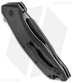 Kershaw Flourish Assisted Opening Knife Carbon Fiber/G-10 (3.5" BlackWash) 3935 -CRKT Sales Store Kershaw Flourish CF G 10 Black Wash 3935 BHQ 52176 jr side