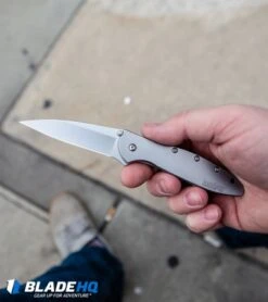 Kershaw Leek Assisted Opening Knife Blue Smoke (3" Bead Blast) 1660BB -CRKT Sales Store Kershaw Leek Assisted Opening Knife Bead Blast 1660 BHQ 0143 kp lifestyle web