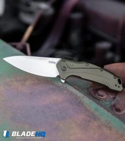 Kershaw Link 20CV Drop Point Knife Olive Al (3.25" Stonewash) 1776OLSW 11 Kershaw Link 20CV Drop Point Knife Olive Al (3.25" Stonewash) 1776OLSW -CRKT Sales Store Kershaw Link Drop Point Knife Olive Aluminum Stonewash 20CV 1776OLSW BHQ 105987 kp truck web