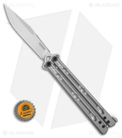 Kershaw Lucha Balisong Butterfly Knife Stainless Steel (4.5" Stonewash) 5150 -CRKT Sales Store Kershaw Lucha Balisong Butterfly Knife Stainless Steel 4in SW BHQ 105983 td size