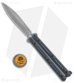Kershaw Lucha Balisong Butterfly Knife Carbon Fiber/Ti (4.7" SW 20CV) 5150CF 7 Kershaw Lucha Balisong Butterfly Knife Carbon Fiber/Ti (4.7" SW 20CV) 5150CF -CRKT Sales Store Kershaw Lucha CF Blue SW jr bottlecap