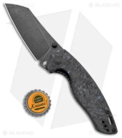 Kizer Azo Towser K Liner Lock Knife Black FatCarbon (3.5" Black ELMAX) -CRKT Sales Store Kizer Azo Towser K LL Black Fat Carbon Blue Black SW BHQ 175941 jr bottlecap