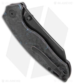 Kizer Azo Towser K Liner Lock Knife Black FatCarbon (3.5" Black ELMAX) -CRKT Sales Store Kizer Azo Towser K LL Black Fat Carbon Blue Black SW BHQ 175941 jr0 side