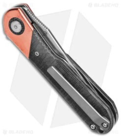 Kizer Vanguard Comet Liner Lock Knife Copper/Black Micarta (2.9" Satin) -CRKT Sales Store Kizer Coment Vanguard LLK Copper Micarta 2in Satin BHQ 156410 td side