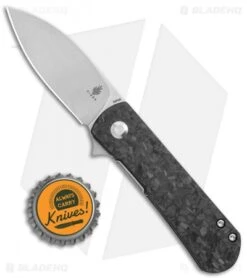 Kizer Laconico Yorkie Liner Lock Knife Shred CF (2.5" Stonewash) Exclusive -CRKT Sales Store Kizer Laconico Yorkie Shred CF SW BHQ 117651 jr bottlecap