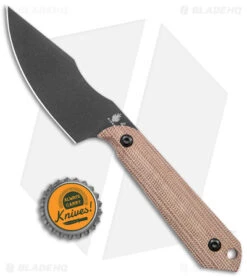 Kizer Maverick Customs Harpoon Mini 10V Fixed Blade Knife Micarta (3" Black) -CRKT Sales Store Kizer Maverick Customs Harpoon Mini Fixed Blade Natural Micarta Black BHQ 117261 jr bottlecap