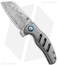 Kizer Mini Sheepdog C01C Frame Lock Knife Titanium (2.6" Vinland Damasteel)