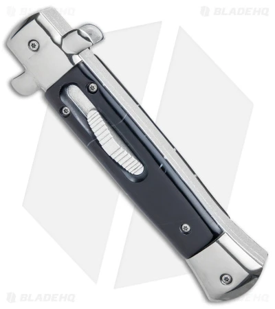 9" Mago Stiletto OTF Automatic Knife Black Marble Acrylic (3.75" Polished) Bayo 2 9" Mago Stiletto OTF Automatic Knife Black Marble Acrylic (3.75" Polished) Bayo - Image 2