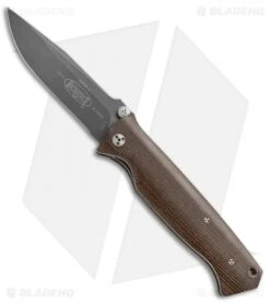 Microtech CMTX5 D/A Automatic Knife Green Cavas Micarta (3.5" Black)