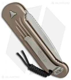 Microtech LUDT Automatic Knife Tan (3.4" Satin) 135-4TA -CRKT Sales Store Microtech LUDT tan satin 135 4TA BHQ 51950 er side