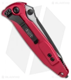 Microtech Socom Elite Tanto Manual Knife Red/CF (4" Two Tone) 161-1RDCFI -CRKT Sales Store Microtech Socom Elite Tanto Red CF TT 161 1RDCFI BHQ 101584 jr side