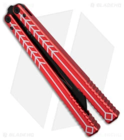 Nabalis + Hirsch The Vulp Butterfly Balisong Trainer Red/Black Alum (4.3" Black) -CRKT Sales Store Nabalis Hirsh The Vulp Butterfly Balisong Trainer Red Black Alum 4in Black BHQ 156941 td side
