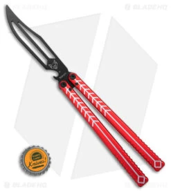 Nabalis + Hirsch The Vulp Butterfly Balisong Trainer Red/Black Alum (4.3" Black) -CRKT Sales Store Nabalis Hirsh The Vulp Butterfly Balisong Trainer Red Black Alum 4in Black BHQ 156941 td size