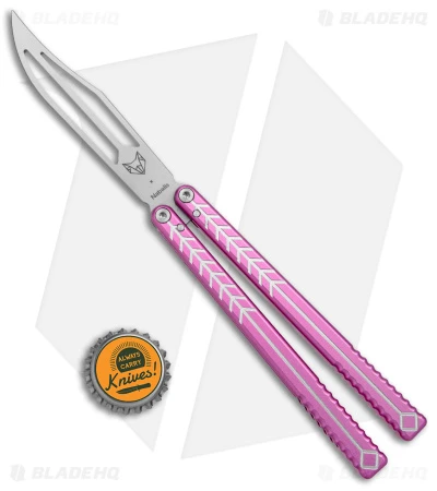 Nabalis + Will Hirsch The Vulp Butterfly Balisong Trainer Pink Al (4.4" BB) 5 Nabalis + Will Hirsch The Vulp Butterfly Balisong Trainer Pink Al (4.4" BB) - Image 5