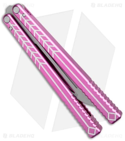 Nabalis + Will Hirsch The Vulp Butterfly Balisong Trainer Pink Al (4.4" BB) 3 Nabalis + Will Hirsch The Vulp Butterfly Balisong Trainer Pink Al (4.4" BB) - Image 3