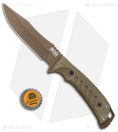SOG Pillar Limited Fixed Blade Canvas Micarta (5" Bronze Cerakote) 4 SOG Pillar Limited Fixed Blade Canvas Micarta (5" Bronze Cerakote) - Image 4