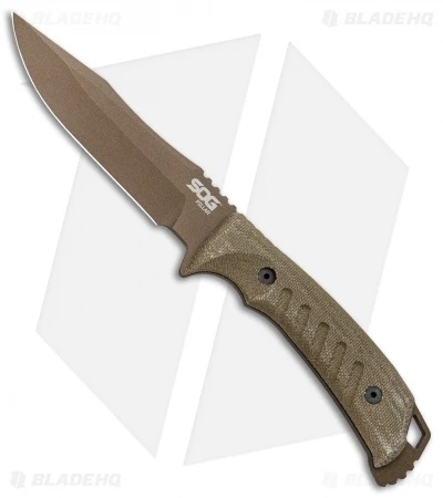 SOG Pillar Limited Fixed Blade Canvas Micarta (5" Bronze Cerakote) 1 SOG Pillar Limited Fixed Blade Canvas Micarta (5" Bronze Cerakote)