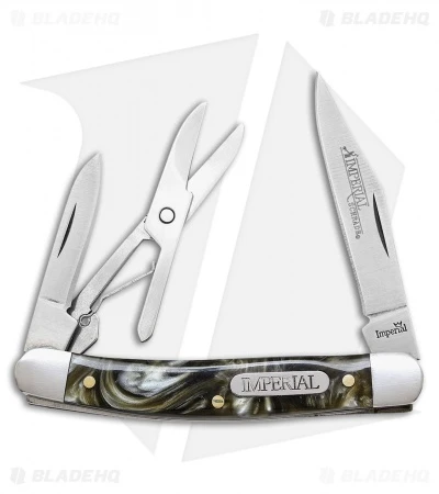 Schrade Imperial Pen Traditional Pocket Knife 2.75" Gray Swirl IMP43 W/ Scissors 1 Schrade Imperial Pen Traditional Pocket Knife 2.75" Gray Swirl IMP43 W/ Scissors