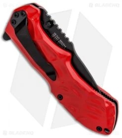Smith & Wesson Black Ops 3 Red A/O Knife (3.35" Black Serr) SWNKD -CRKT Sales Store Smith and Wesson Black Ops LL Red Black Serr SWBLOP3RBS BHQ 85067 jr side