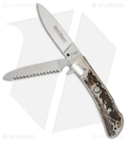 AKC Speed Hunter 2 Blade Automatic Italian Knife Stag Horn (3" Polish)