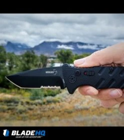 Boker Plus Strike Tanto Automatic Knife (3.25" Black Serr D2) -CRKT Sales Store boker plus strike auto BHQ 32038 dl 2