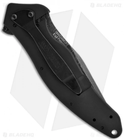 Kershaw Shallot Black Assisted Opening Knife Black (3.5" Damascus) 1840CKTDAM 2 Kershaw Shallot Black Assisted Opening Knife Black (3.5" Damascus) 1840CKTDAM - Image 2