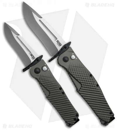 SOG Quake XL Spring Assisted Knife FDE Aluminum (4.5" Two-Tone) IM1101-BX 4 SOG Quake XL Spring Assisted Knife FDE Aluminum (4.5" Two-Tone) IM1101-BX - Image 4